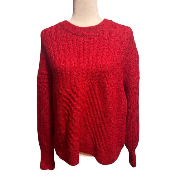 Old Navy Womens M Sweater Fisherman Cable Knit Ribbed Mixed Autumn Cool Weather - Picture 1 of 6